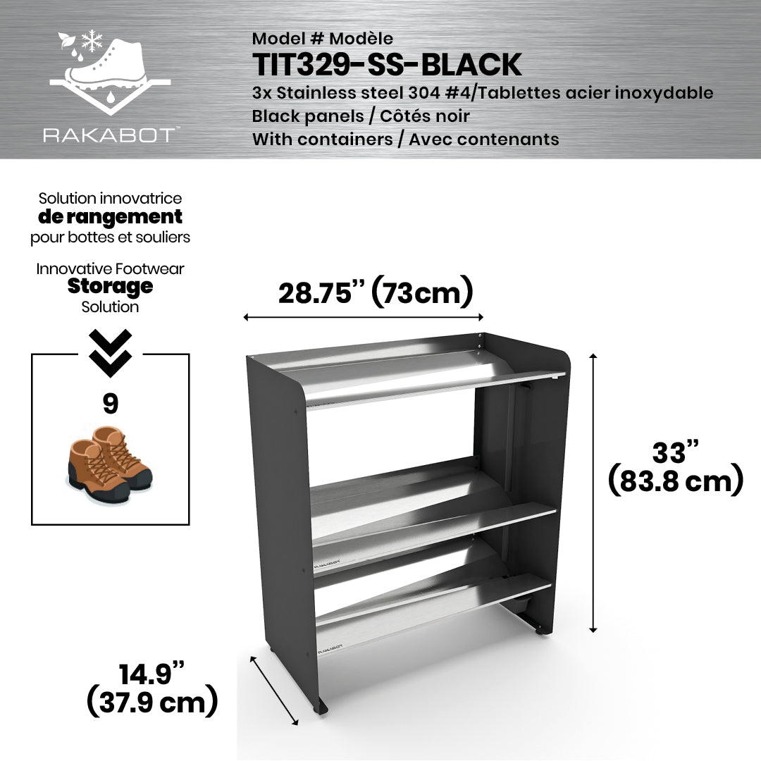 PORTE-BOTTES COMMERCIAL EN MÉTAL | 2 ÉTAGES ARGENTÉS | 29" DE LARGE