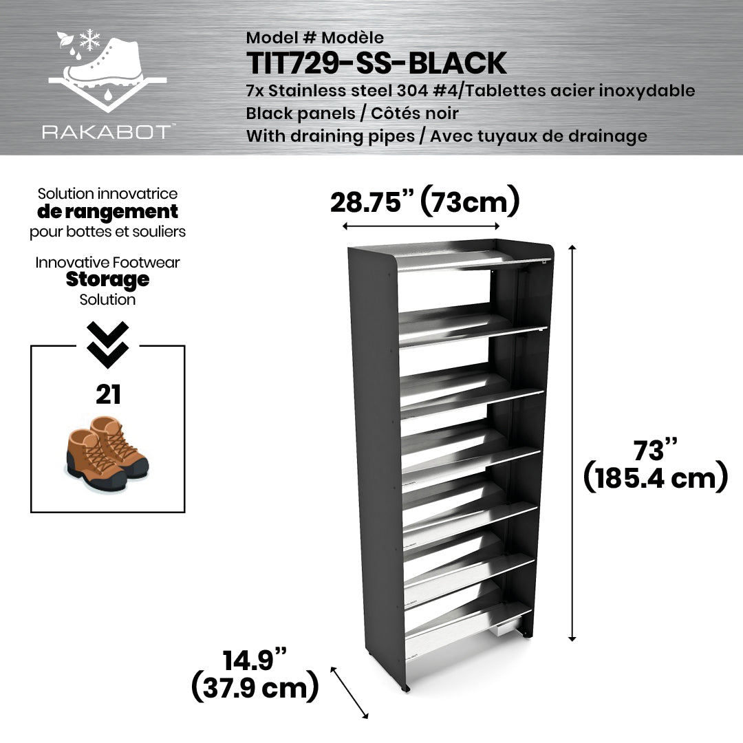 PORTE-BOTTES COMMERCIAL EN MÉTAL | 2 ÉTAGES ARGENTÉS | 29" DE LARGE