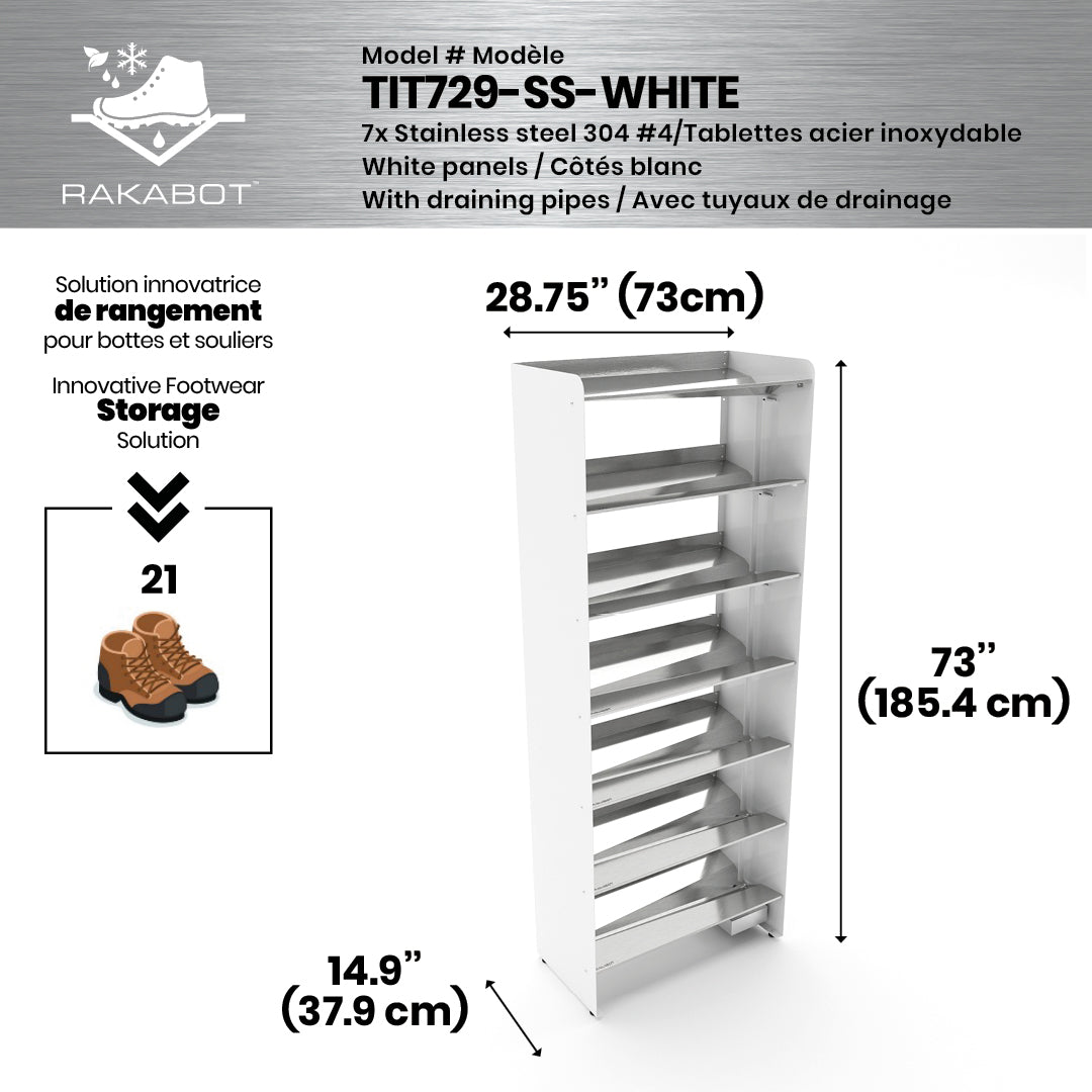 PORTE-BOTTES COMMERCIAL EN MÉTAL | 2 ÉTAGES ARGENTÉS | 29" DE LARGE