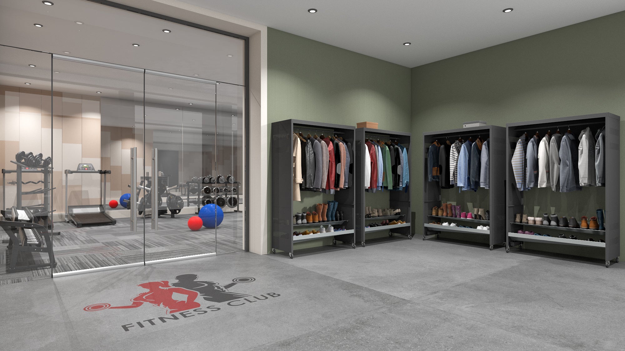 MUDROOM IN  METAL - FAST BUILT AND MOVEABLE - SHOE AND COAT STORAGE